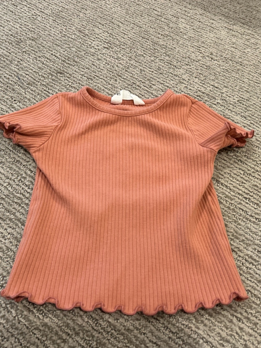 Toddler Ribbed Short Sleeve Top in Dusty Rose